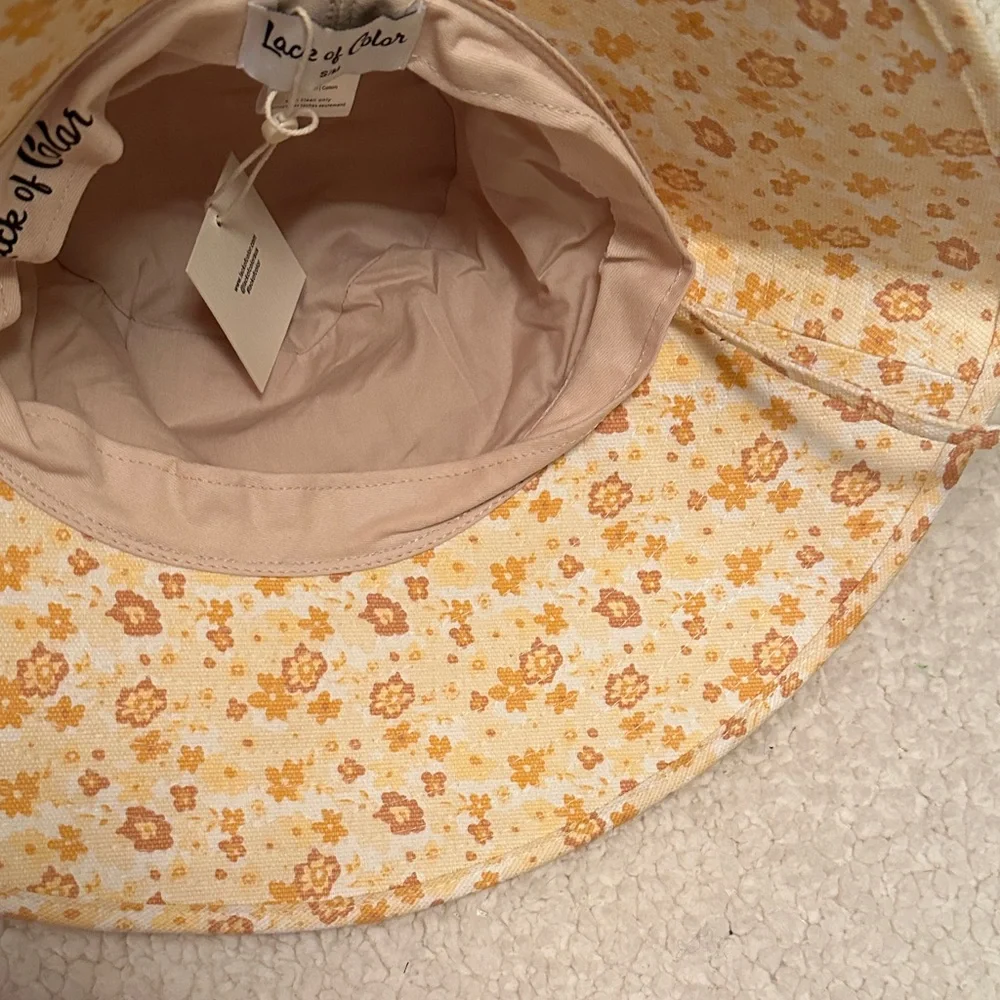Lack Of Color Cream & Mustard Floral Sun Bucket Hat - Picture 3 of 4